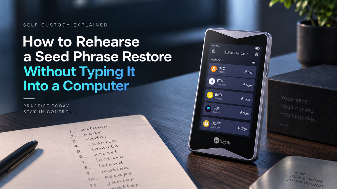 How to Rehearse a Seed Phrase Restore Without Typing It Into a Computer