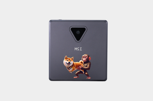 MSI Edition Cold Wallet with Shiba Inu and Monkey, crypto wallet