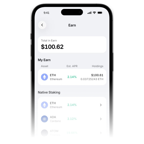 ELLIPAL App Staking screen showing APR values for supported assets