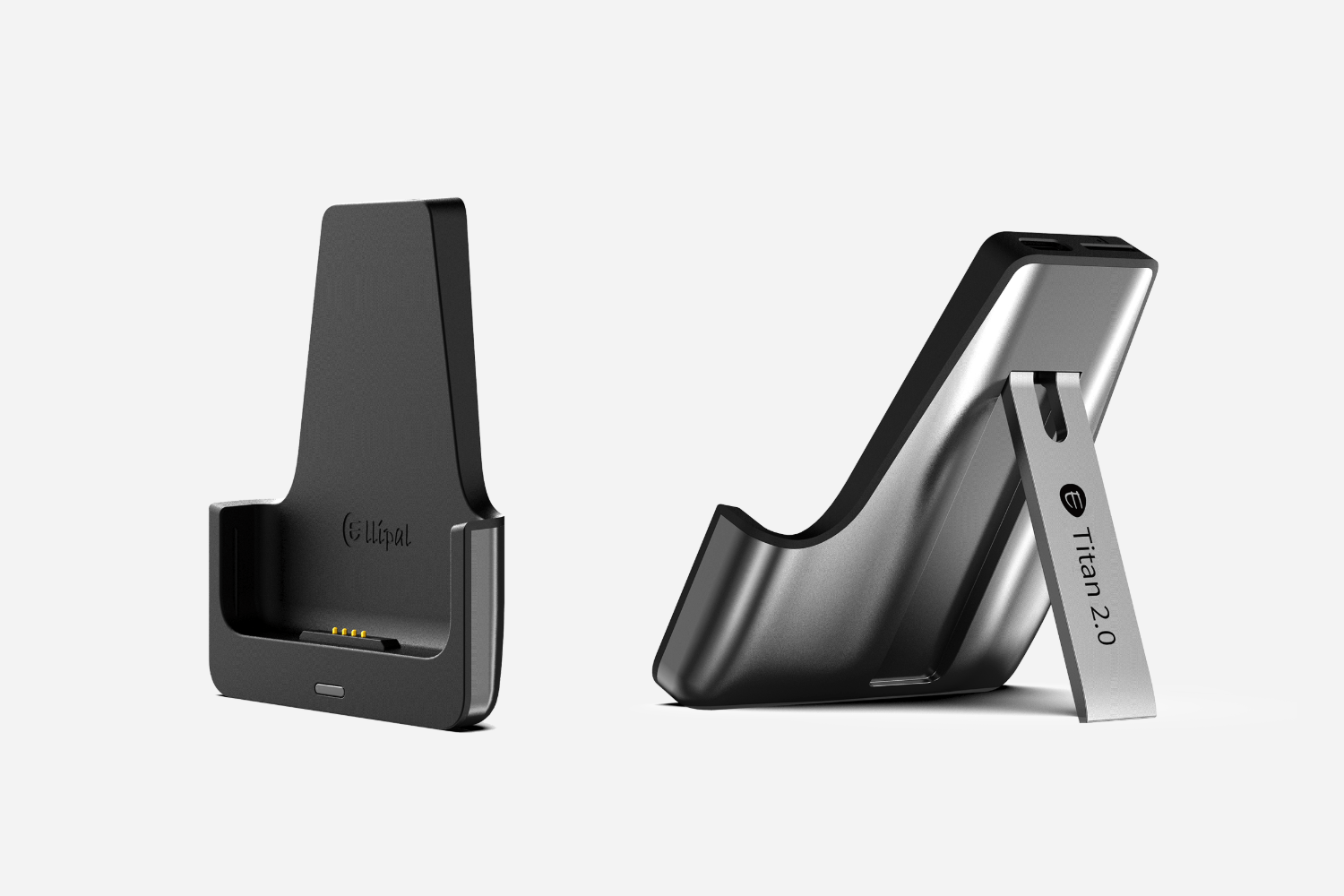 ELLIPAL Titan 2.0 hardware wallet in charging stand
