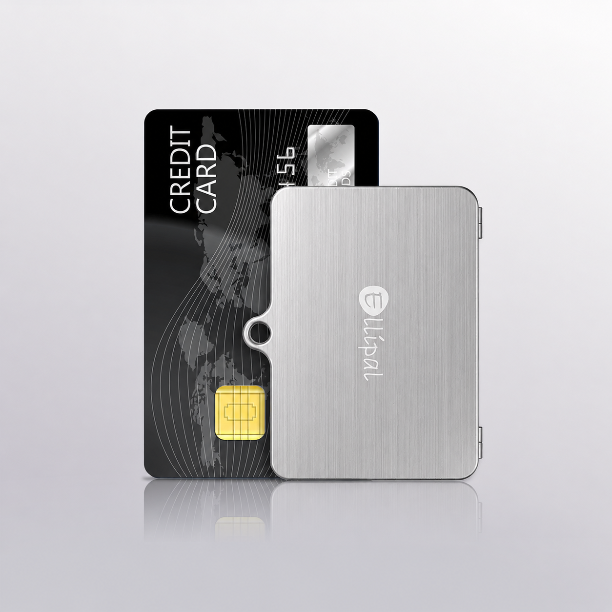 ELLIPAL Seed Phrase Steel size comparison with credit card