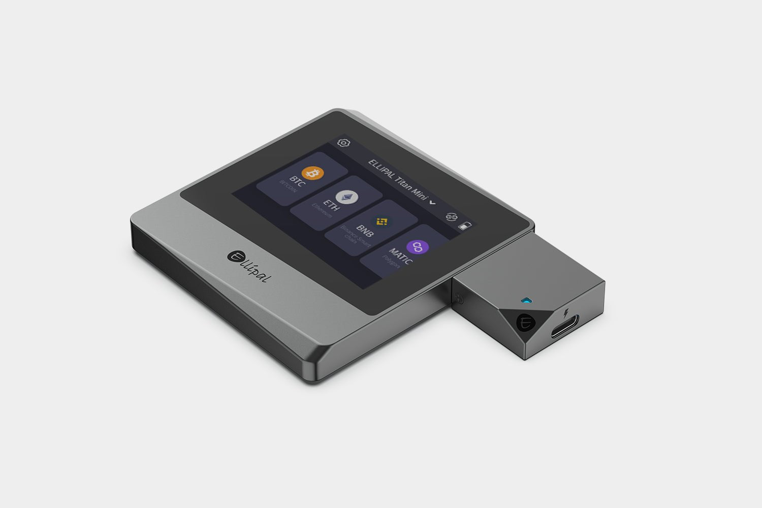 ELLIPAL Titan Mini crypto hardware wallet with adapter
