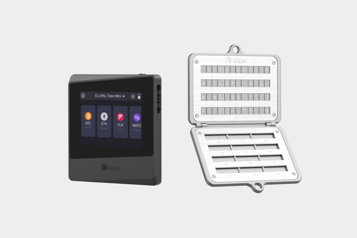 ELLIPAL Titan Mini crypto cold wallet and seed phrase backup