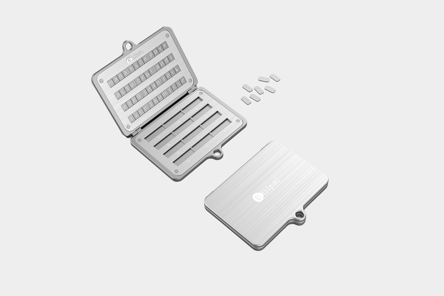 ELLIPAL Titan Mini hardware wallet open and closed, for crypto security