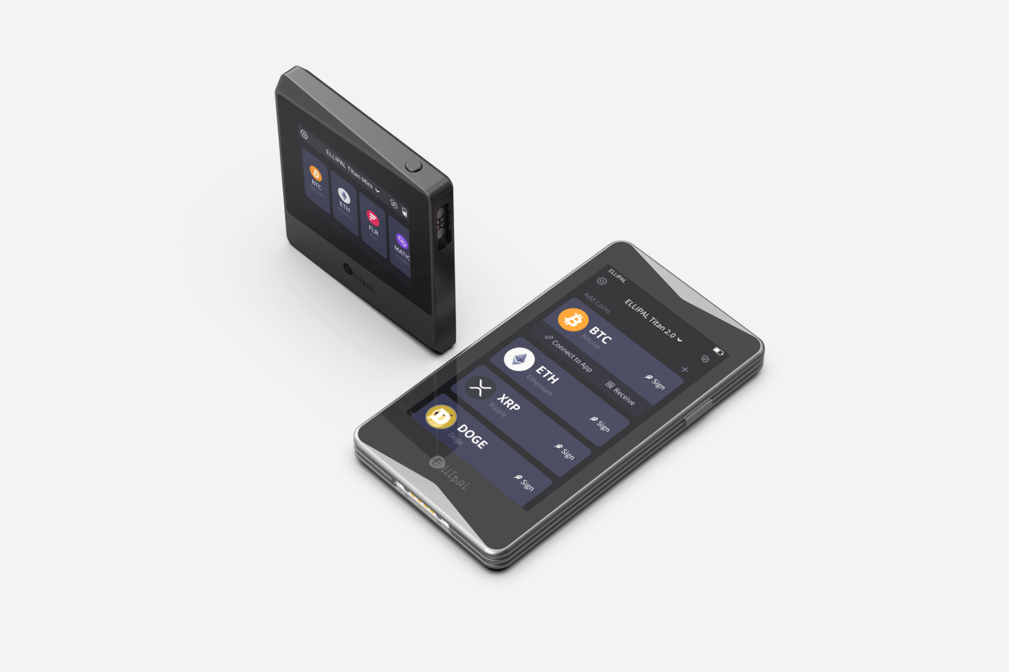 ELLIPAL Titan 2.0 crypto wallet showing crypto options