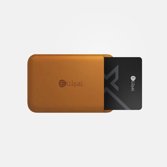 ELLIPAL X Card Case with X Card sliding out from the side