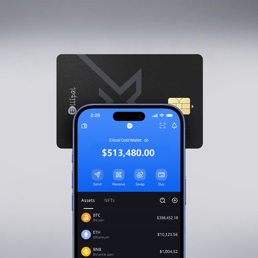 ELLIPAL X Card Cold Wallet NFC connection with smartphone