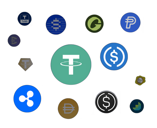 Examples of supported Stablecoins in the ELLIPAL App