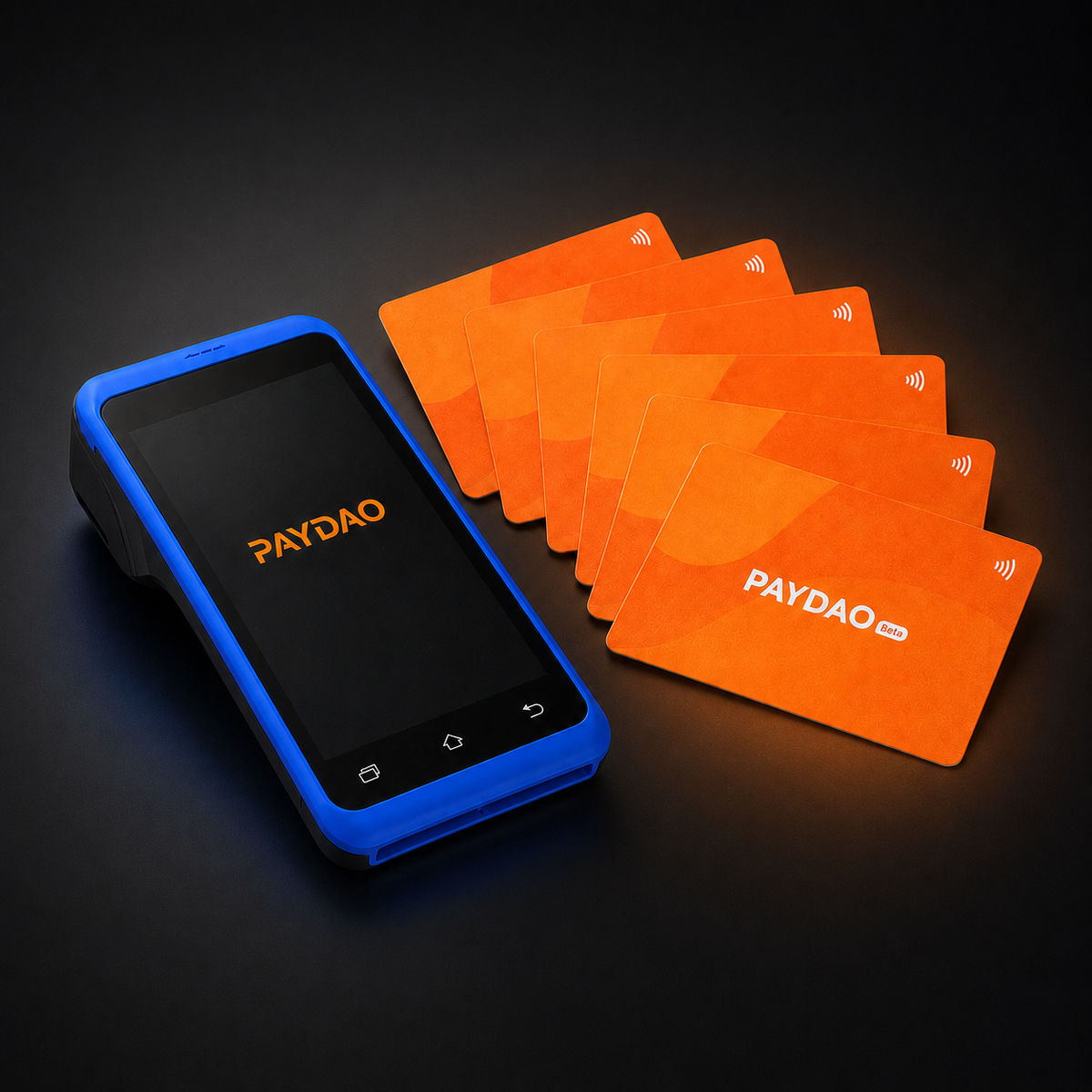 ELLIPAL PayDAO POS Terminal, front view. Accept stablecoin payments in seconds.