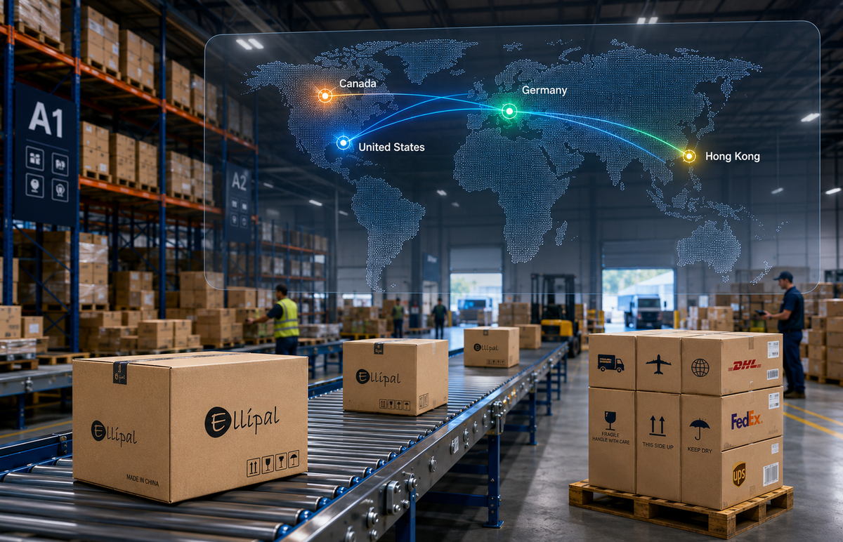 ELLIPAL product shipments moving through global fulfillment hubs
