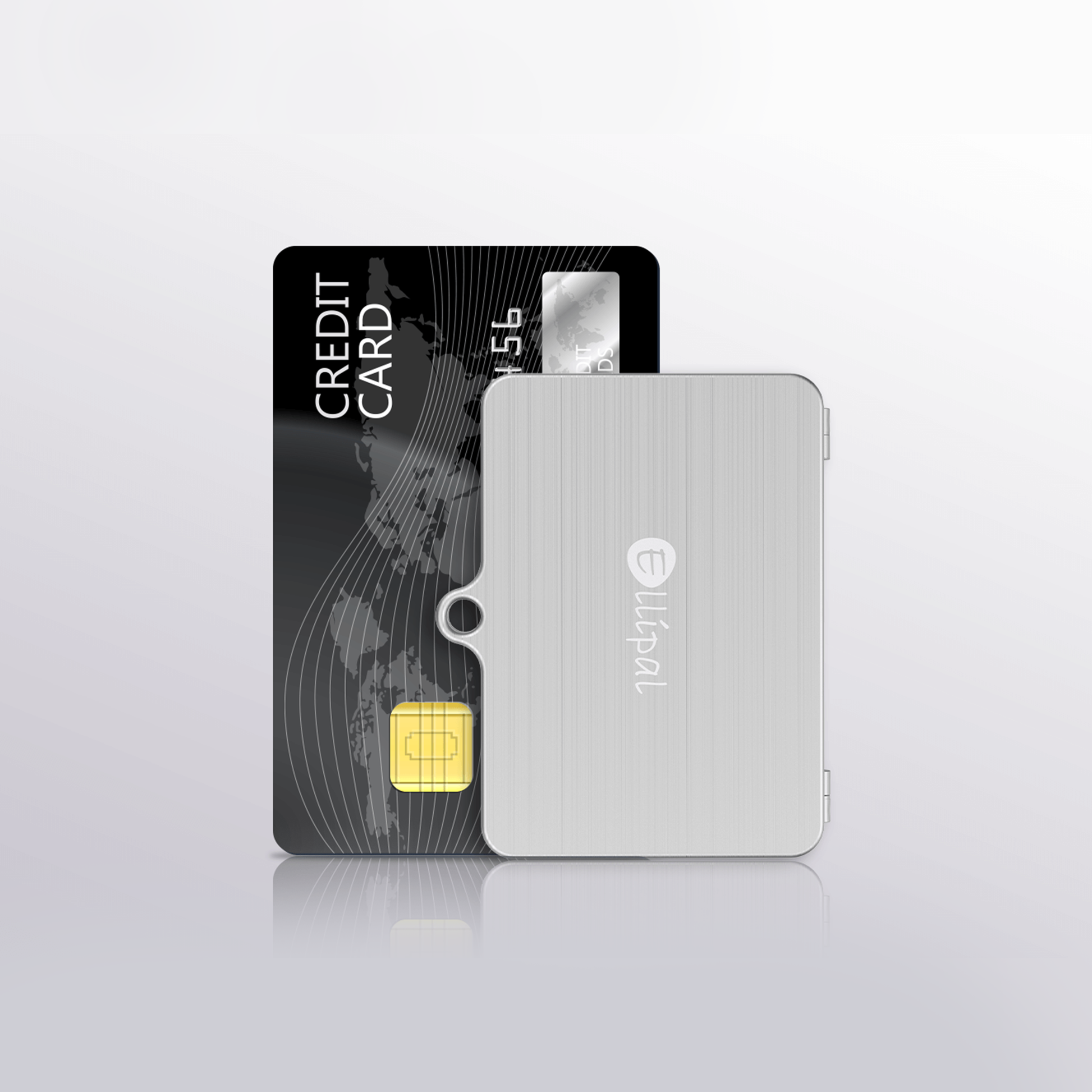 ELLIPAL Seed Phrase Steel size comparison with credit card