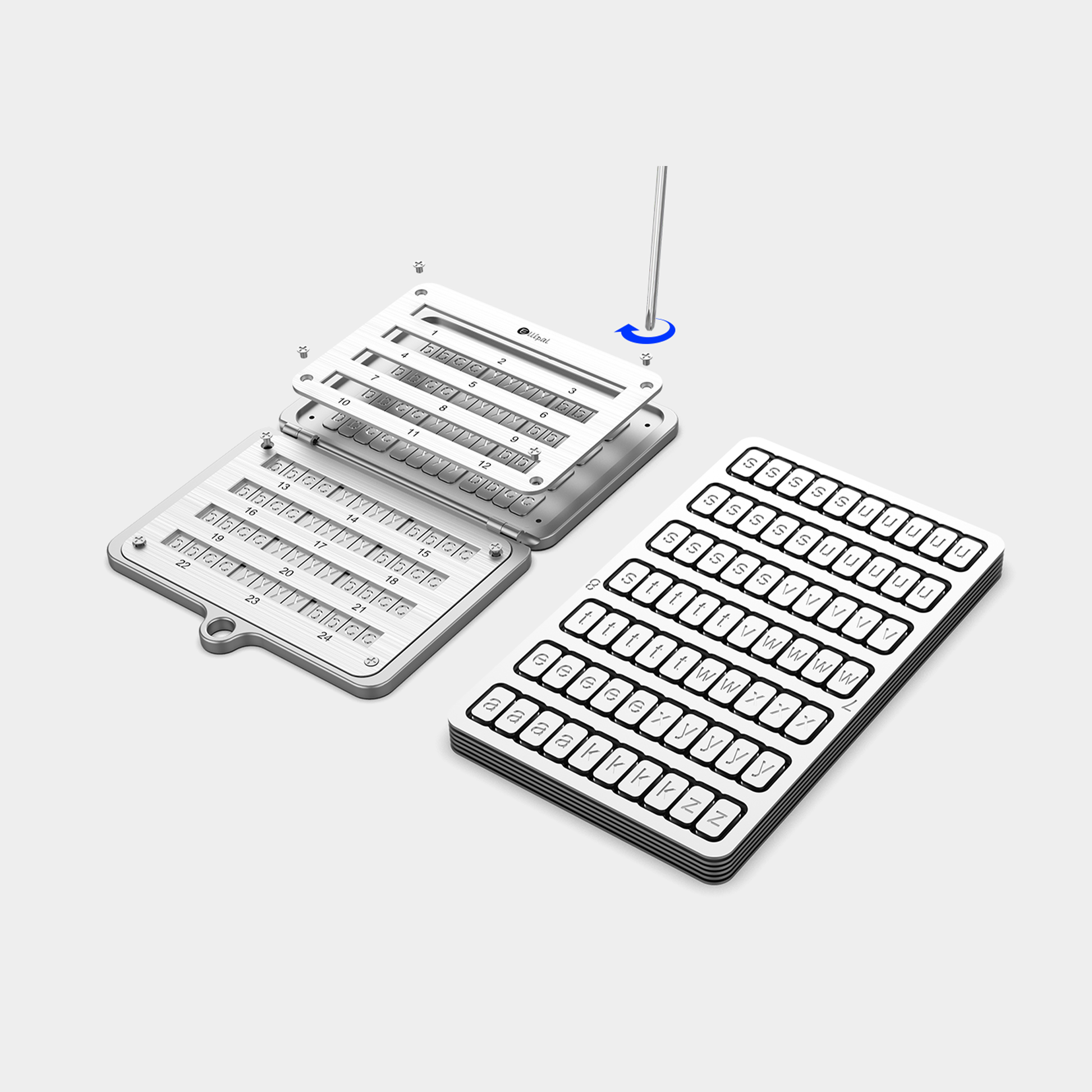 ELLIPAL Seed Phrase Steel letter tile installation with screwdriver