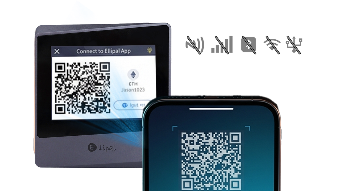 ELLIPAL Titan Mini scanning an Unsigned QR Code from the ELLIPAL App