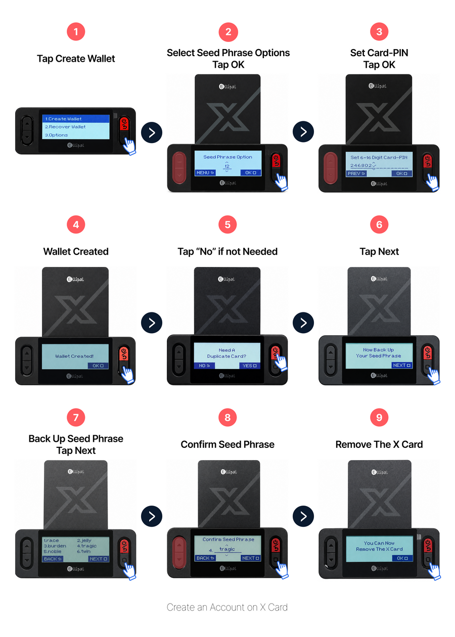 Step-by-step guide to Create Wallet on ELLIPAL X Card using the ELLIPAL X Card Starter